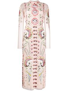 Temperley London платье миди с вышивкой