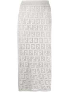 Fendi юбка с узором FF
