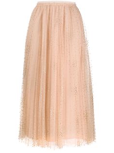 RedValentino плиссированная юбка из тюля в горох с блестками
