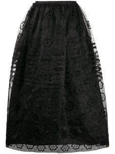 Simone Rocha юбка с цветочной вышивкой