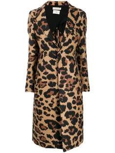 Bottega Veneta однобортное пальто с леопардовым принтом