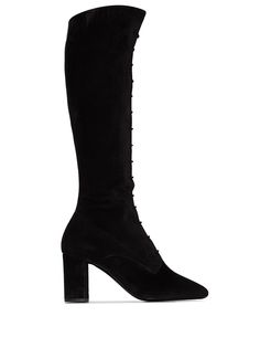 Saint Laurent сапоги Laura со шнуровкой
