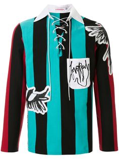 Charles Jeffrey Loverboy полосатая рубашка со шнуровкой