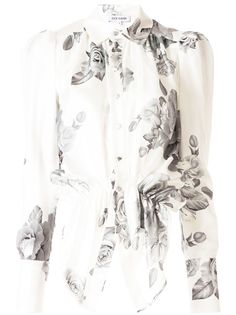 Dice Kayek рубашка асимметричного кроя с цветочным принтом