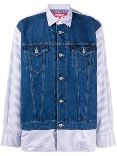 Junya Watanabe Man X Levis рубашка с джинсовой вставкой