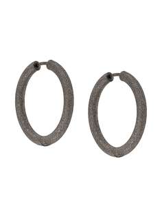 Carolina Bucci Florentine Finish small thick round hoop earrings
