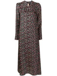 Marni платье миди с длинными рукавами и цветочным принтом