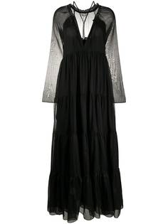 Ermanno Scervino расклешенное платье макси с завязками на воротнике