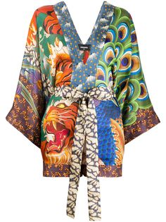 Dsquared2 ромпер-кимоно с принтом
