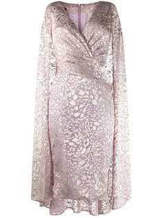 Talbot Runhof платье с эффектом металлик и драпировкой
