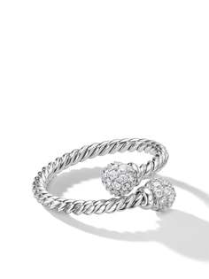 David Yurman кольцо Solari Bypass из белого золота с бриллиантами