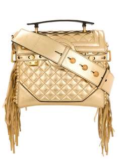 Balmain стеганая сумка B-Buzz 23 с бахромой