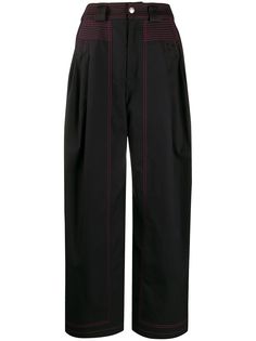 Koché брюки широкого кроя с контрастной строчкой