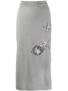 Thom Browne юбка с вышивкой пайетками