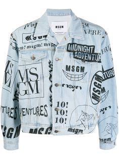MSGM джинсовая куртка с логотипом