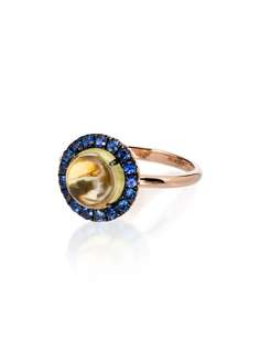 Rosa de la Cruz кольцо из желтого золота с сапфирами и кварцем