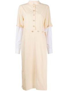 Marni платье-рубашка длины миди со съемными рукавами