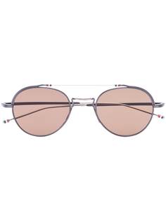 Thom Browne Eyewear солнцезащитные очки в круглой оправе