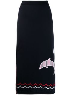 Thom Browne юбка Dolphin Waves из сирсакера