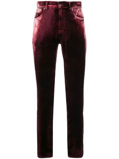 Saint Laurent бархатные брюки скинни