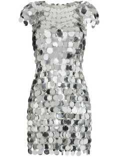 Paco Rabanne платье мини с пайетками и цепочками