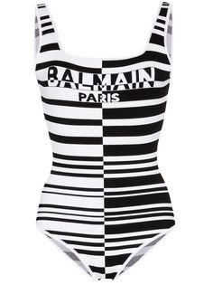 Balmain боди в полоску с логотипом