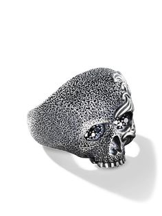David Yurman Waves diamond skull ring