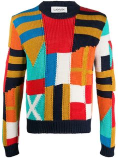 LANVIN свитер вязки интарсия с абстрактным узором