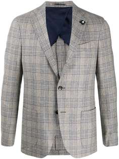 Lardini пиджак в клетку тартан