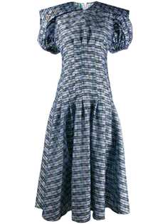 Chopova Lowena платье миди в клетку с объемными рукавами