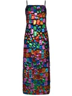 Taller Marmo платье макси Mahogany с эффектом металлик