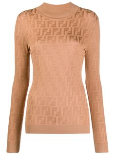 Fendi джемпер с длинными рукавами и узором FF