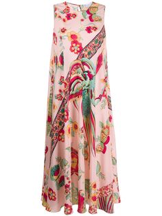 RED Valentino платье с принтом Bird of Paradise