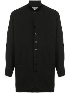 Yohji Yamamoto рубашка на пуговицах с воротником-стойкой