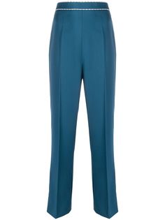 Fendi брюки прямого кроя с контрастной строчкой