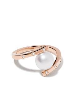 TASAKI кольцо A Fine Balance из розового золота с бриллиантами и жемчугом