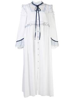 Renli Su платье-рубашка с оборками и завязками на воротнике