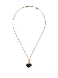 Chopard колье Happy Hearts из розового золота с ониксом и бриллиантами