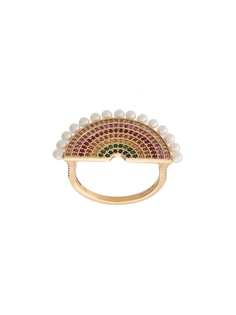 Rosa de la Cruz кольцо из желтого золота с жемчугом и бриллиантами