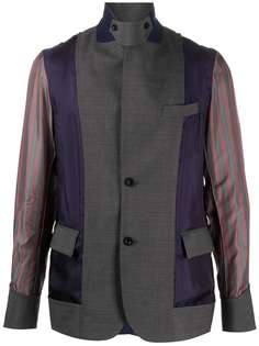 Sacai однобортный пиджак с контрастными вставками