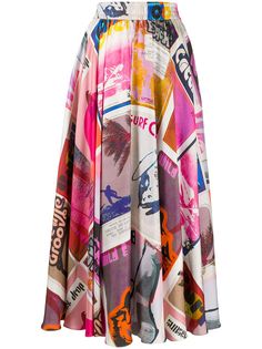 ZIMMERMANN юбка с принтом и завышенной талией