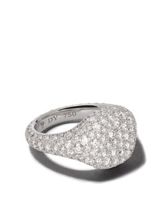 David Yurman кольцо на мизинец Mosaic из белого золота с бриллиантами