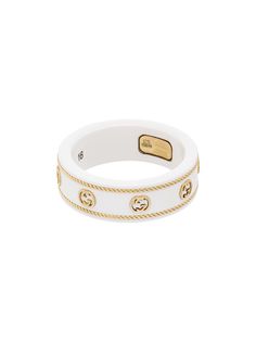 Gucci кольцо с логотипом GG из желтого золота