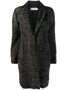 Christian Dior фактурное пальто длины миди pre-owned