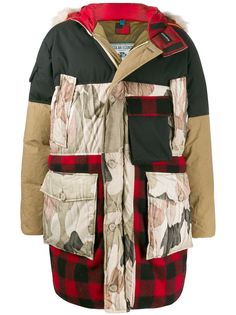 Woolrich парка оверсайз в технике пэчворк