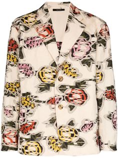 Issey Miyake однобортный пиджак с цветочным принтом