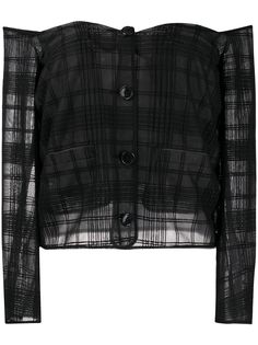 Marco De Vincenzo клетчатая блузка с открытыми плечами