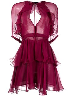 Dsquared2 прозрачное платье с оборками