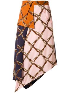 Jonathan Simkhai юбка асимметричного кроя в технике пэчворк