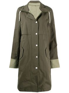 Yves Salomon Army пальто со вставками и высоким воротником